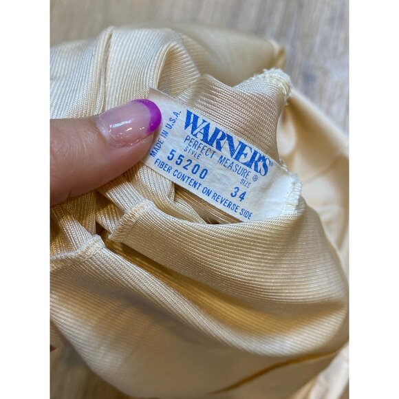 Vintage 90s Warners Satin Ivory Camisole Top Size 34 Lace Trim Made In USA - Picture 5 of 6